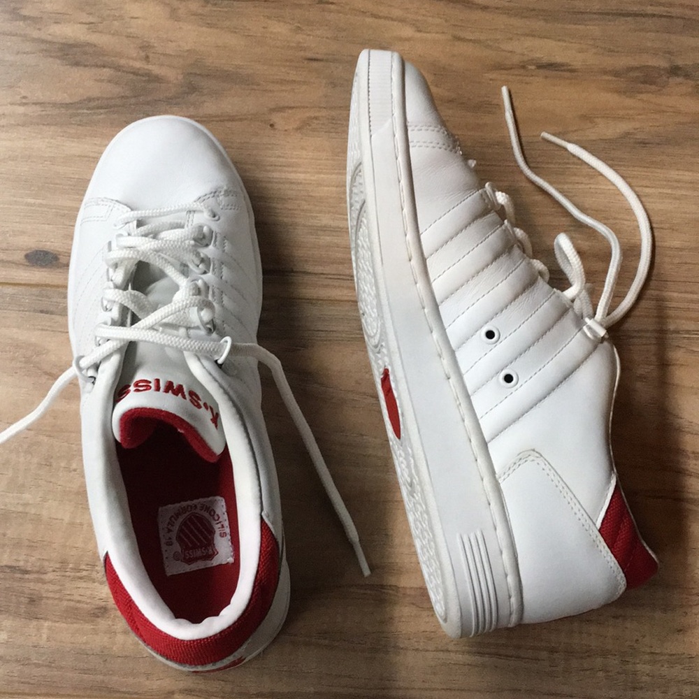 White/red K SWISS shoes